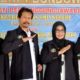 JABAT LAGI: Suyitno, M.Pd. kepela SMPN 1 Sukosari (dua dari kiri) terpilih kembali Ketua MKKS SMPN Bondowoso periode 2019-2022. (ido)