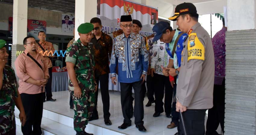 Bupati ,Kapolres dan Dandim 0822 Bondowoso saat memantau Pilkades serentak tahun 2019.(foto Dul.MEMONTUM)